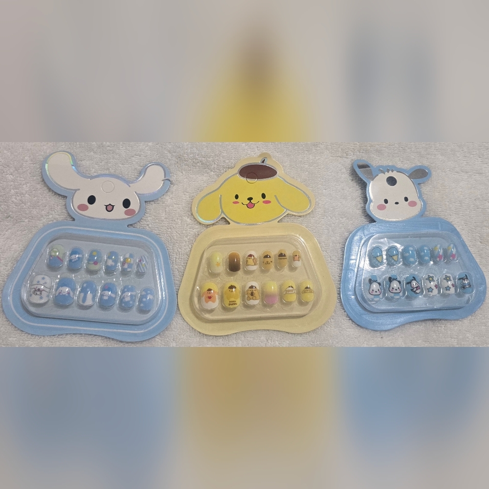 Fun Cartoon Nail Stickers Lot of 3 Sanrio Character Nail Stickers